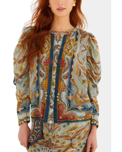 Bluse FARM RiO Mosaic Garden Soft Blue 