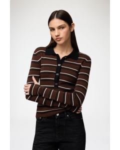 Poloshirt GANNI Gestreifte Merinowolle