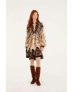 Kleid FARM RIO Majestic Garde Lace Long Sleeve Mini