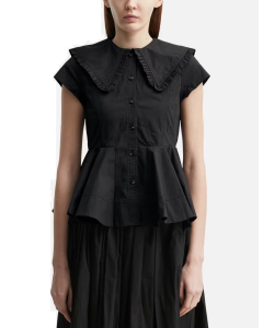 Bluse GANNI Short Cotton Ruffle
