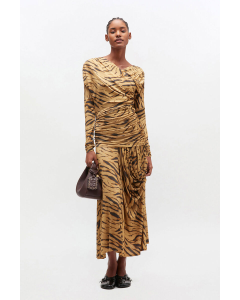 Kleid Ganni Rüschenkleid mit Zebraprint 