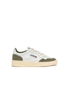 Schuhe AUTRY Medalist Low Leder Weiß Wildleder Smoked Green