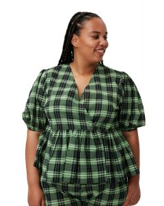 Bluse GANNI Wrap Blouse Seersucker Check