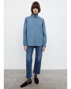 Bluse TOTÊME Oversized Poplin Shirt Bolt Blue