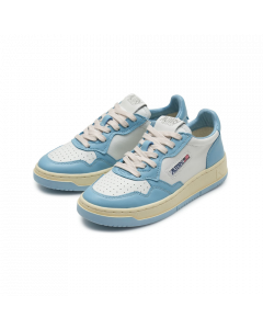 Schuhe AUTRY Medalist Low Sneakers in Leather White/Seablue 