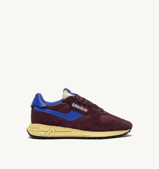 Schuhe AUTRY Reelwind Low Aus Wildleder Und Mesh In Taupe Und Victoria Blue 