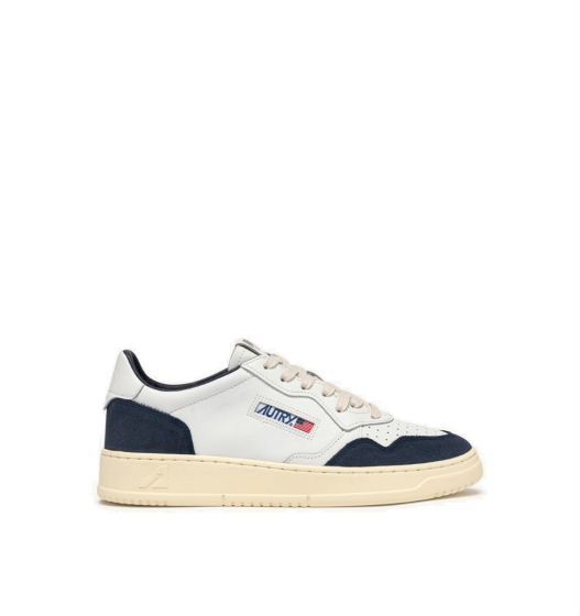 Schuhe AUTRY Medalist Low Leder Weiß Wildleder Borgogna 