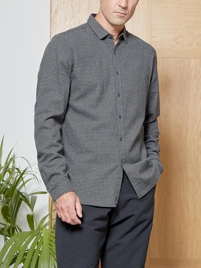 Hemd OLIVER SPENCER Clerkenwell Tab Shirt Chester Grey 