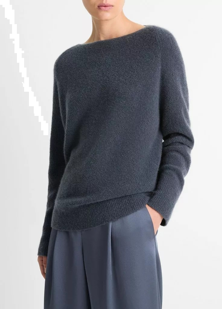 Pullover VINCE Boucle Wool Blend Raglan Boat Neck NFIVE
