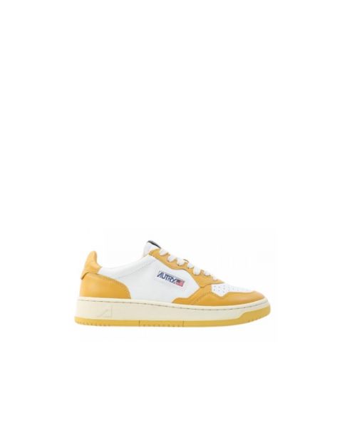 Schuhe AUTRY Medalist Man Low Sneakers In Leather White Mustard