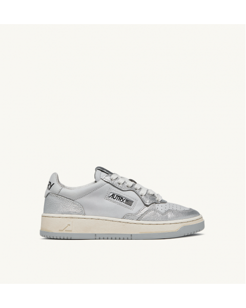 Schuhe AUTRY Medalist Woman Liberty Open Low Sneakers Gray & Silver Nubuck Leather