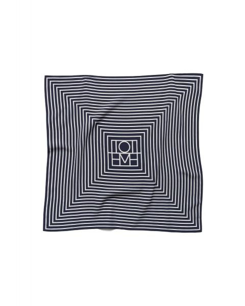 Seidentuch TOTÊME Signature Monogram Silk Scarf Navy