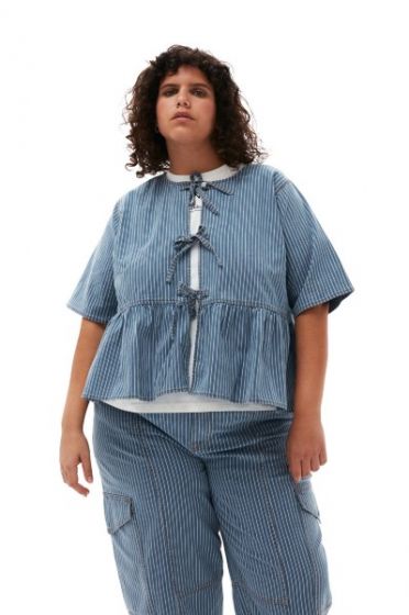 Bluse BAUM & PFERDGARTEN Denim Peplum 