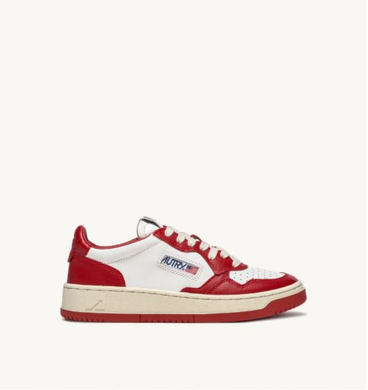 Schuhe AUTRY Medalist Woman Low Sneakers In Leather White Red