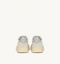 Schuhe AUTRY Medalist Low aus Weißem Leder und Beigem Wildleder mit Hair-Optik