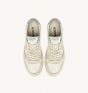 Schuhe AUTRY Medalist Low aus Weißem Leder und Beigem Wildleder mit Hair-Optik