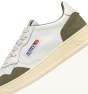 Schuhe AUTRY Medalist Low Leder Weiß Wildleder Smoked Green