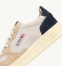 Sneaker AUTRY Medalist Low Tricolor Wildleder Weiß Sand und Blau