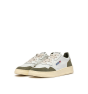 Schuhe AUTRY Medalist Low Leder Weiß Wildleder Smoked Green