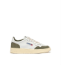 Schuhe AUTRY Medalist Low Leder Weiß Wildleder Smoked Green