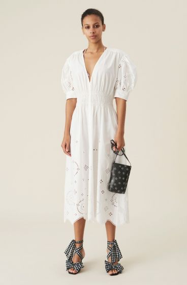 Kleid GANNI Broderie Anglaise Midi Dress