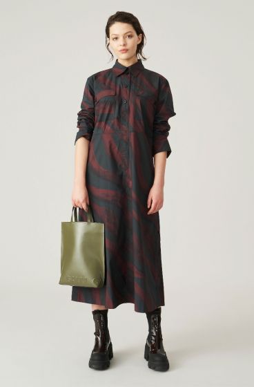 Kleid GANNI Poplin Midi Dress Merlot