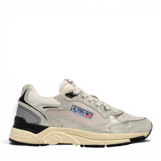 Schuhe AUTRY Hyperway Kunstleder Mesh Weiß Silber Schwarz