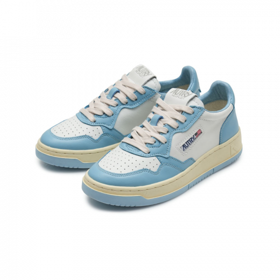 Schuhe AUTRY Medalist Low Sneakers in Leather White/Seablue 