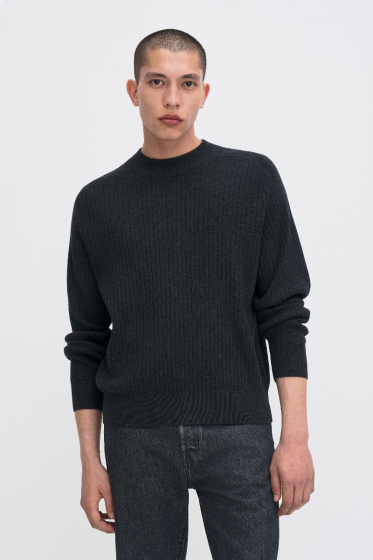 Pullover Cotton Merino Mock Neck 