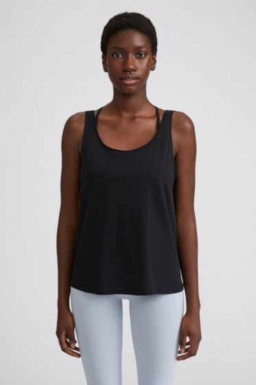 Top FILIPPA K Flow Deep Back Tank Black