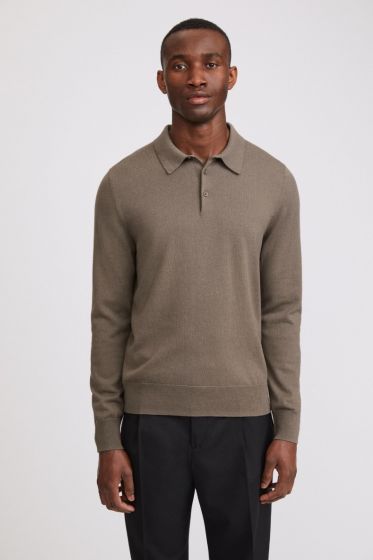 Polopullover FILIPPA K Knitted Polo Shirt Dark Taupe