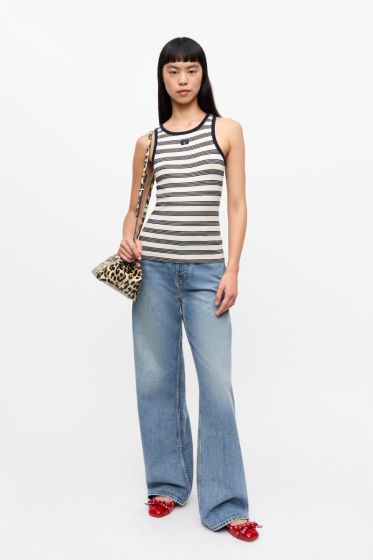 Top GANNI Ripp-Tanktop Sky Captain