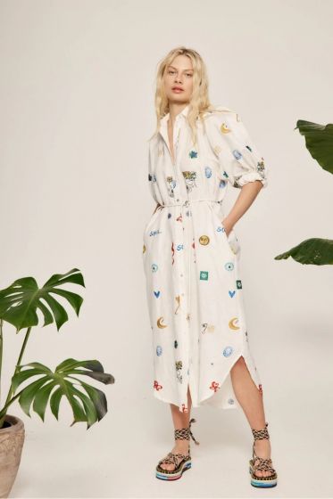 Kleid ALÉMAIS Soleil Embroidered Shirtdress