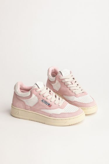 Schuhe AUTRY Medalist Woman Mid in Leather and Mesh Academy Pink