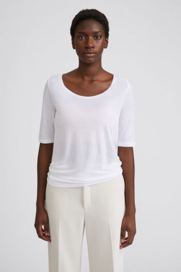 Shirt FILIPPA K Tencel Scoop-Neck White 