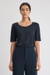 Shirt FILIPPA K Tencel Scoop-Neck Navy